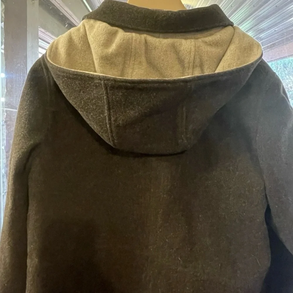 London Fog Women’s Hooded Wool Coat- M-Brown & Tan-Lined - Picture 11 of 15